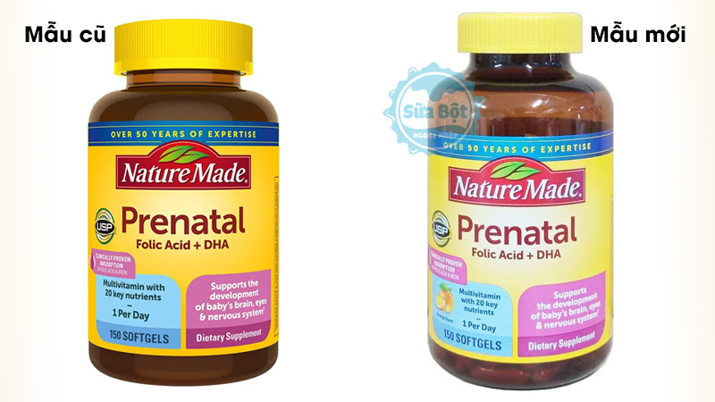 Cập nhật vitamin tổng hợp Nature Made Prenatal Multi + DHA mẫu mới