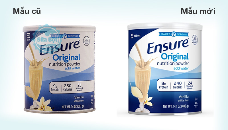 Sữa Ensure Original mẫu cũ và mẫu mới