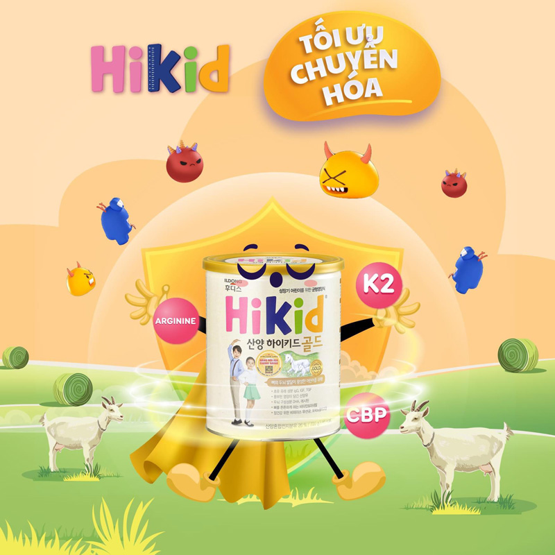 Sữa Hikid dê cung cấp nhiều dưỡng chất cho trẻ 1 đến 9 tuổi phát triển vượt trội