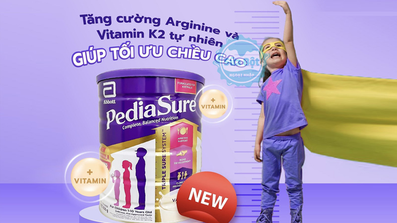 Sữa Pediasure Úc giúp trẻ phát triển chiều cao vượt trội 