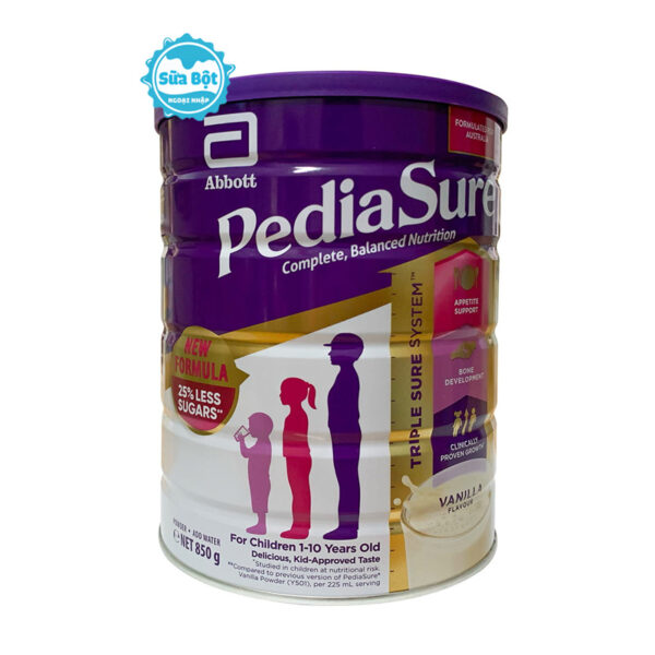 Sữa Pediasure Úc Hương Vanilla 850g nắp tím (Dành cho trẻ 1-10 tuổi)