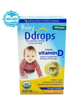 Giọt uống Baby Ddrops cung cấp Vitamin D3 cho trẻ sơ sinh 2,5ml của Mỹ