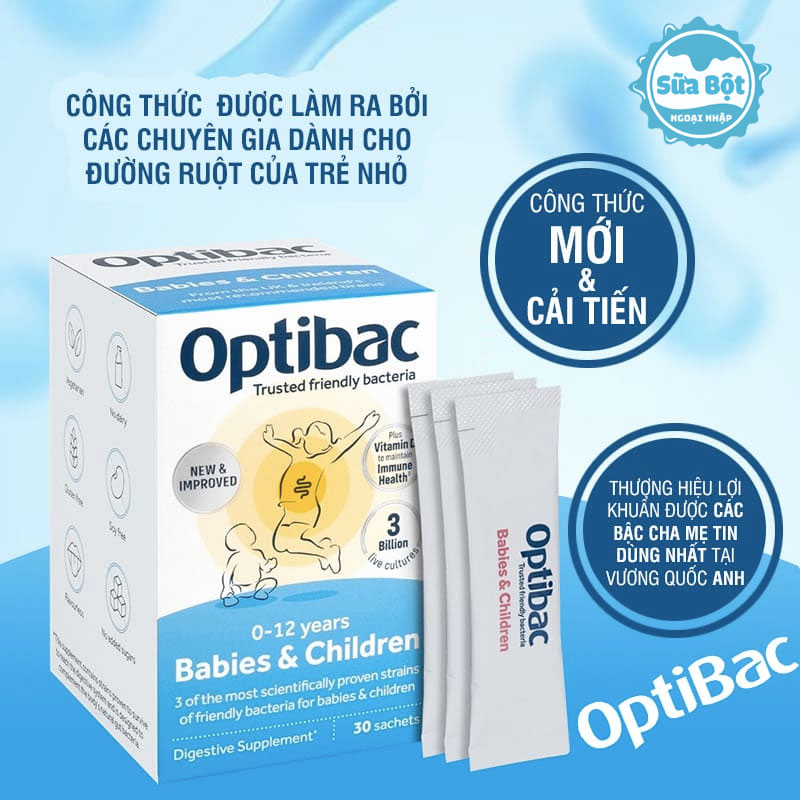 Ưu điểm nổi bật của men vi sinh Optibac Probiotics Babies & Children xanh dương