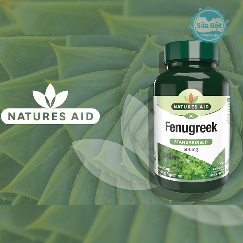 Natures Aid Fenugreek 500 mg xuất xứ từ Anh, chiết xuất thiên nhiên an toàn cho sức khỏe