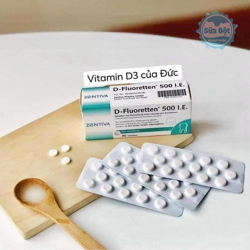Vitamin D Fluoretten 500 IE giúp bổ sung hàm lượng Vitamin D3 cho trẻ sơ sinh và trẻ nhỏ,