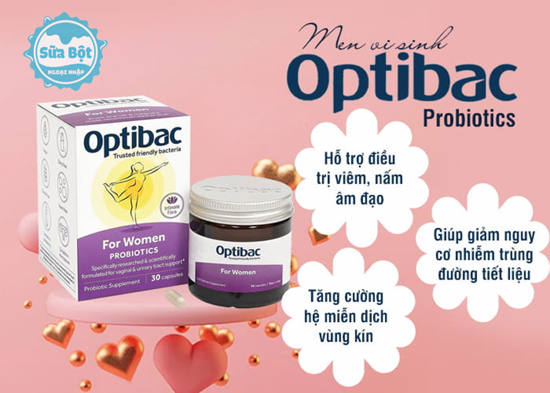 Optibac Probiotics tím hỗ trợ trị viêm, nấm âm đạo, tăng hệ miễn dịch vùng kín