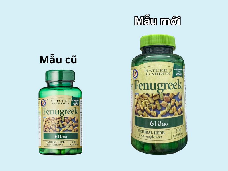 Cari Fenugreek 610mg 100 viên mẫu cũ và mẫu mới Cari Fenugreek 610mg 100 viên mẫu cũ và mẫu mới