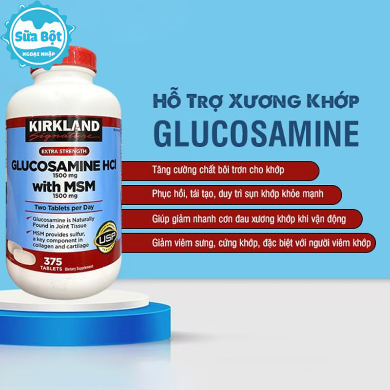 Kirkland Glucosamine giúp ngăn ngừa thoái hóa khớp, viêm khớp, giảm đau xương khớp