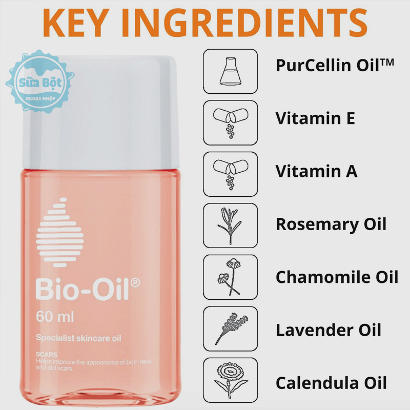 Tinh dầu chống rạn da Bio Oil 60ml có thành phần chiết xuất tự nhiên an toàn cho da