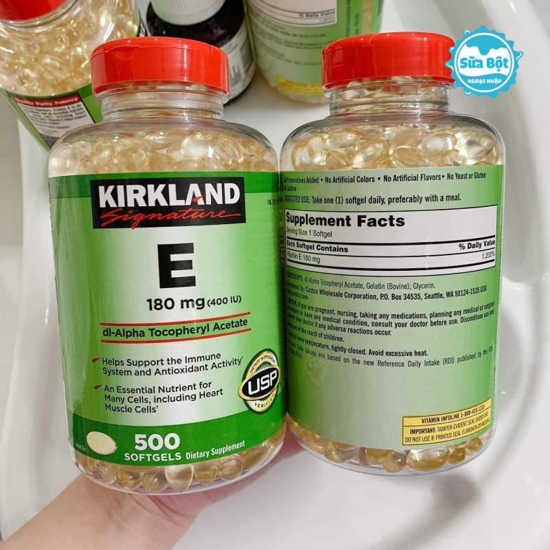 Công dụng của vitamin E Kirkland Signature 400 IU hộp 500 viên Mỹ