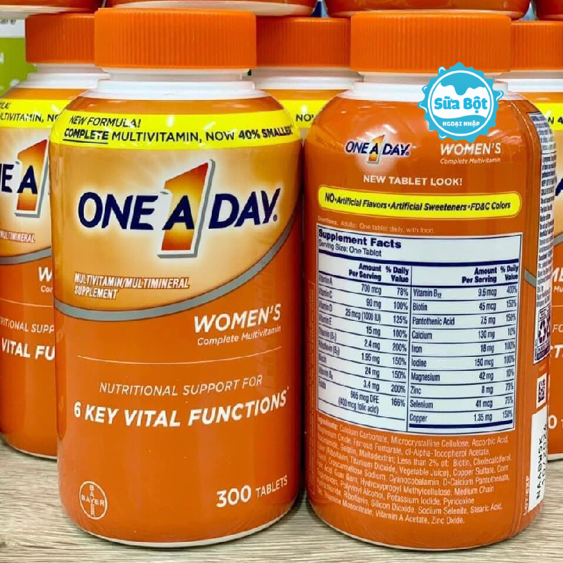 Thành phần của vitamin tổng hợp One A Day Women’s của Mỹ