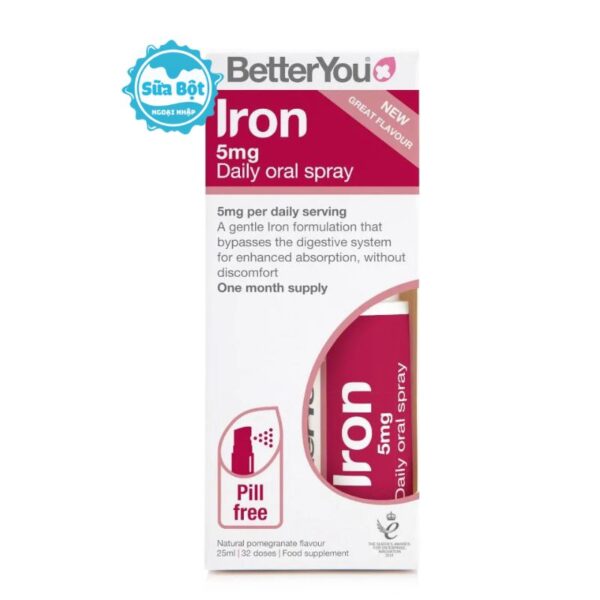 Sắt xịt Better You Iron Daily Oral Spray 25ml cho bé từ 1 tuổi