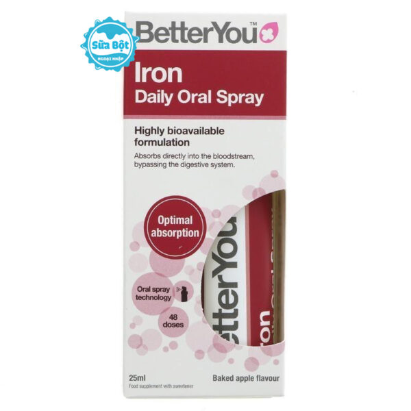 Sắt xịt Better You Iron Daily Oral Spray 25ml cho bé từ 1 tuổi