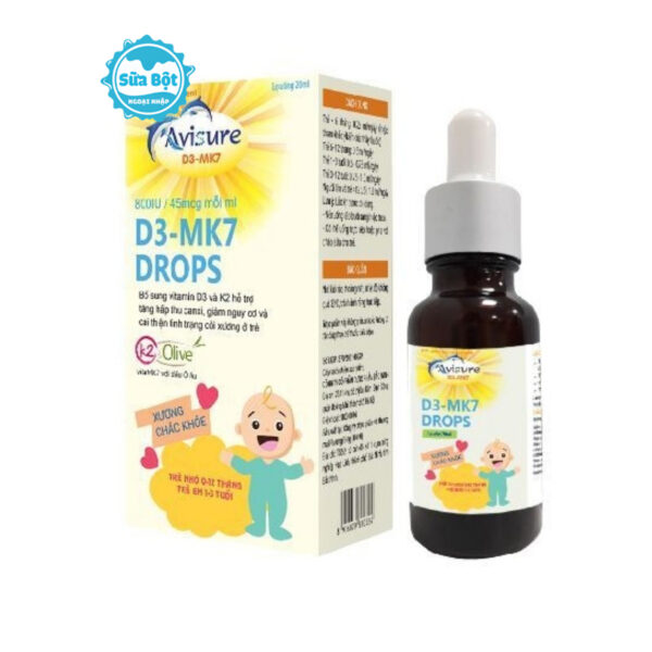 Avisure D3-MK7 Drops tăng hấp thụ Canxi, phát triển chiều cao cho bé