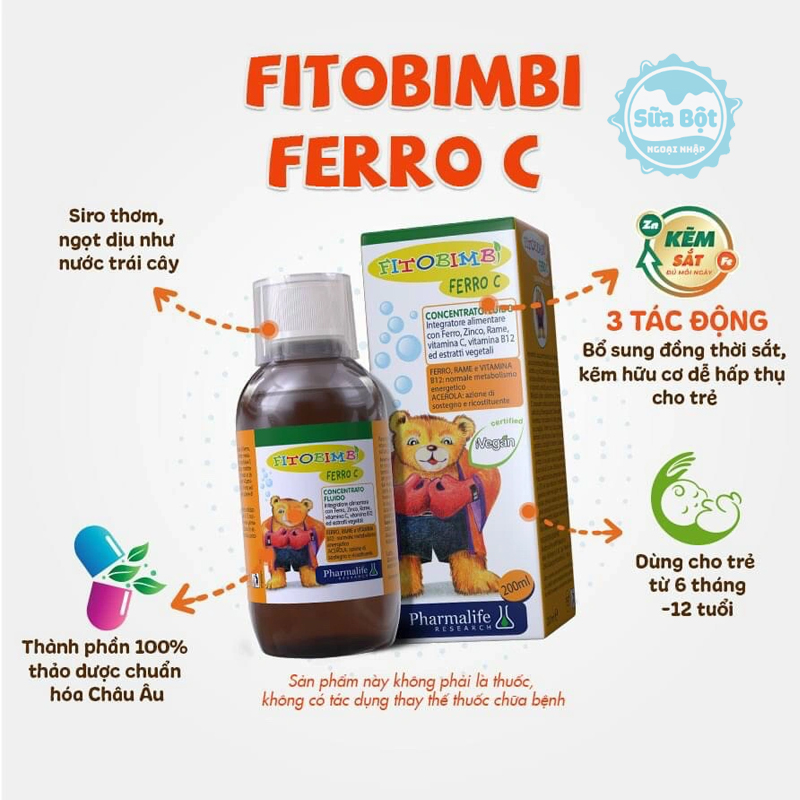 Siro kẽm Fitobimbi Ferro C còn hỗ trợ tăng cường sức đề kháng