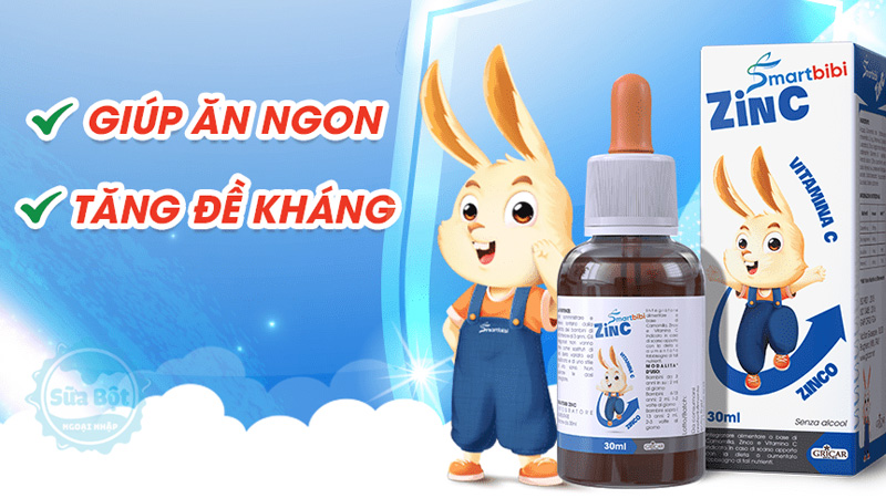 Zinc Smartbibi giúp kích thích trẻ ăn ngon, tăng trưởng chiều cao hiệu quả hơn