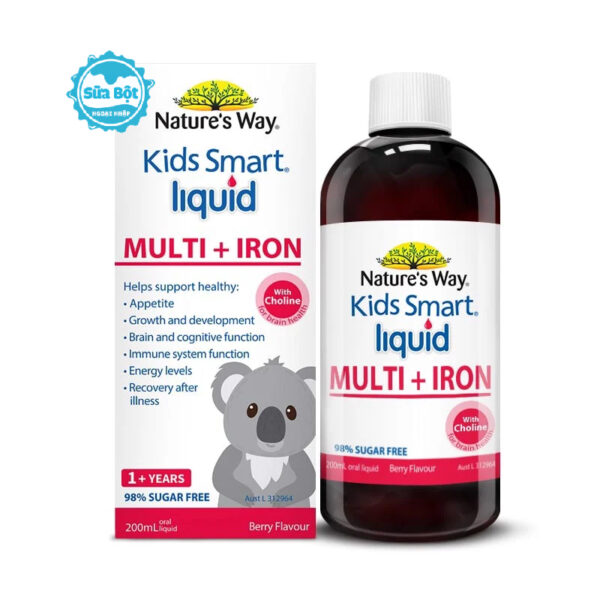 Siro Nature's Way Kids Smart Liquid Multi + Iron bổ sung sắt 200ml của Úc