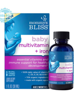 Vitamin tổng hợp hữu cơ Multivitamin + iron Mommys Bliss 30ml của Mỹ