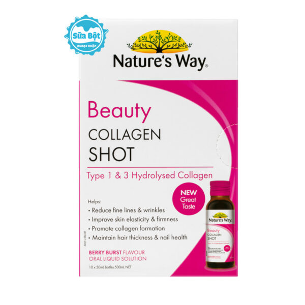 Nước uống Beauty Collagen Shot của Nature's Way Úc hộp 10 chai mẫu mới