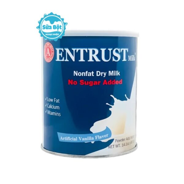 Sữa bột Entrust Milk không đường 400g của Mỹ (Dành cho người bị tiểu đường)