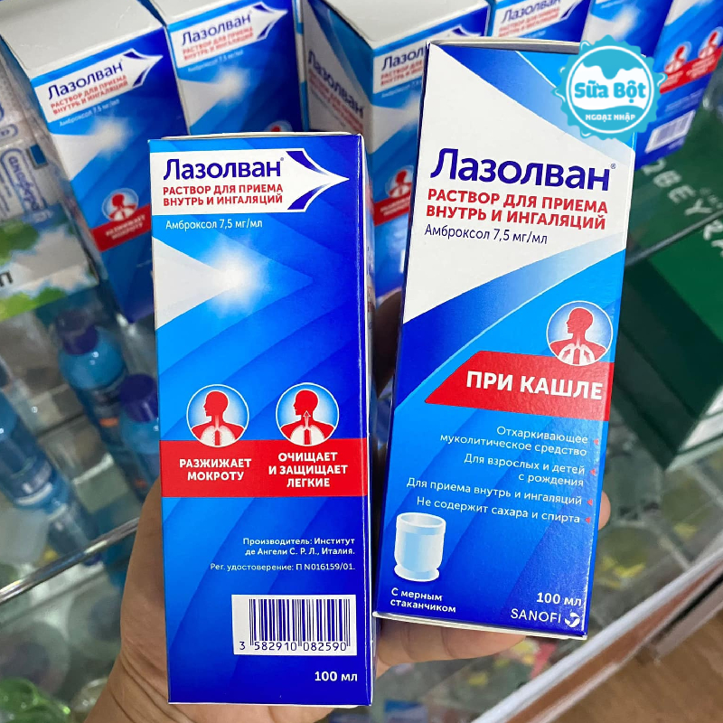 Hướng dẫn sử dụng siro ho và tiêu đờm Lazolvan 100ml của Nga