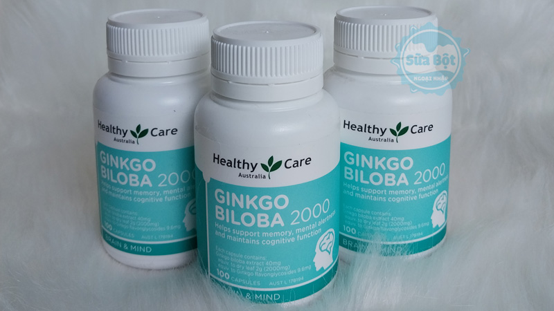 Viên uống Healthy Care Ginkgo Biloba 2000mg có thành phần chiết xuất tự nhiên lành tính