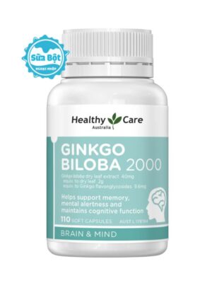 Viên uống Healthy Care Ginkgo Biloba 2000mg bổ não Úc 110 viên