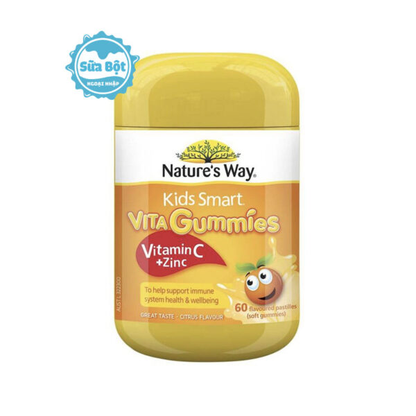 Kẹo dẻo Kids Smart Vita Gummies Nature's Way bổ sung Vitamin C + Zinc (60 viên)