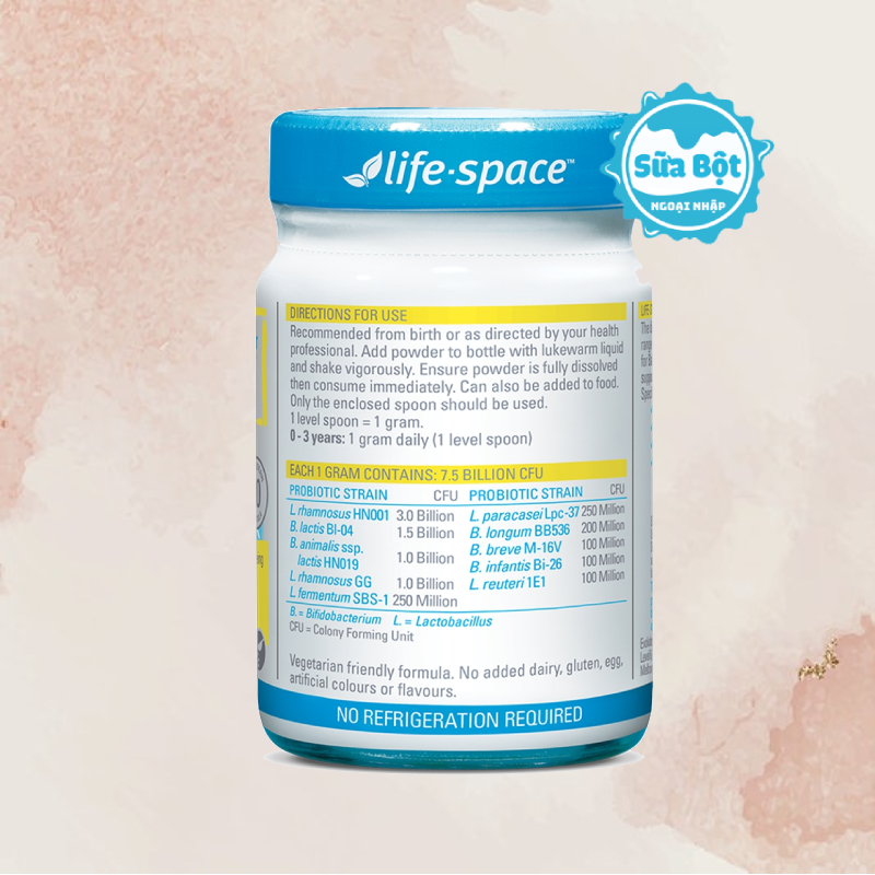 Thành phần của men vi sinh Life Space Probiotic Powder For Baby