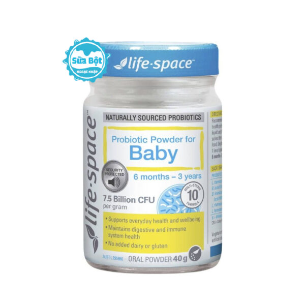 Men vi sinh Life Space Probiotic Powder For Baby của Úc hộp 40g (Dành cho trẻ 0-3 tuổi)