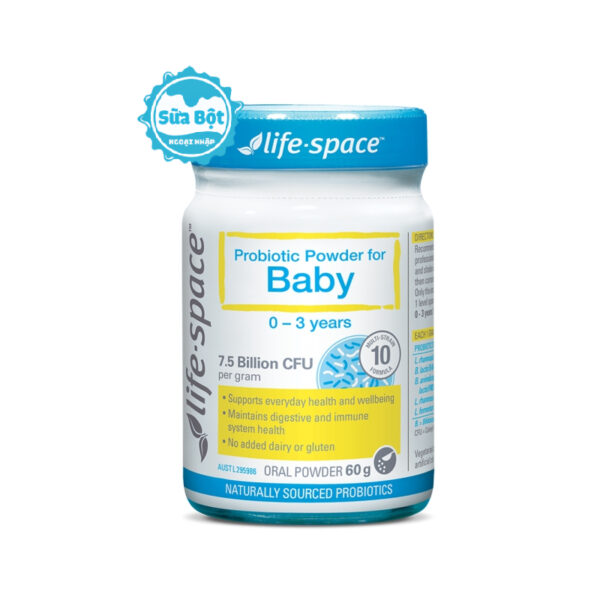 Men vi sinh Life Space Probiotic Powder For Baby của Úc hộp 60g (Dành cho trẻ 0-3 tuổi)