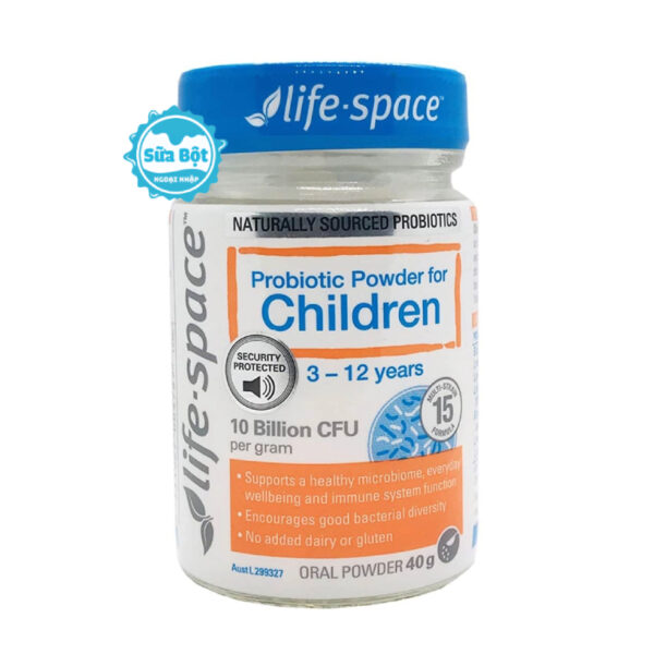Men vi sinh Life Space Probiotic Powder For Children của Úc hộp 40g (Dành cho trẻ 3-12 tuổi)