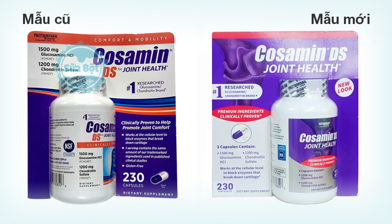 Viên uống Cosamin DS For Joint Health mẫu cũ và mẫu mới 