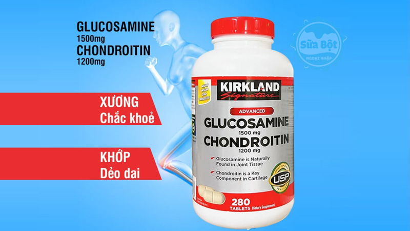 Viên uống Kirkland Glucosamine 1500mg Chondroitin 1200mg cho xương khỏe, khớp dẻo