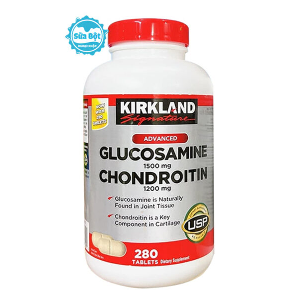 Viên uống Kirkland Glucosamine 1500mg Chondroitin 1200mg bổ khớp 280 viên