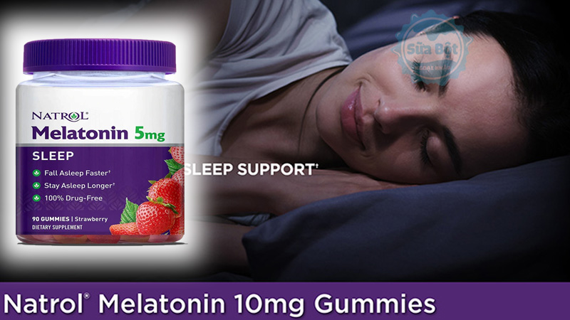 Kẹo ngủ Natrol Melatonin 10mg Sleep giúp hỗ trợ ngủ nhanh, ngủ sâu giấc