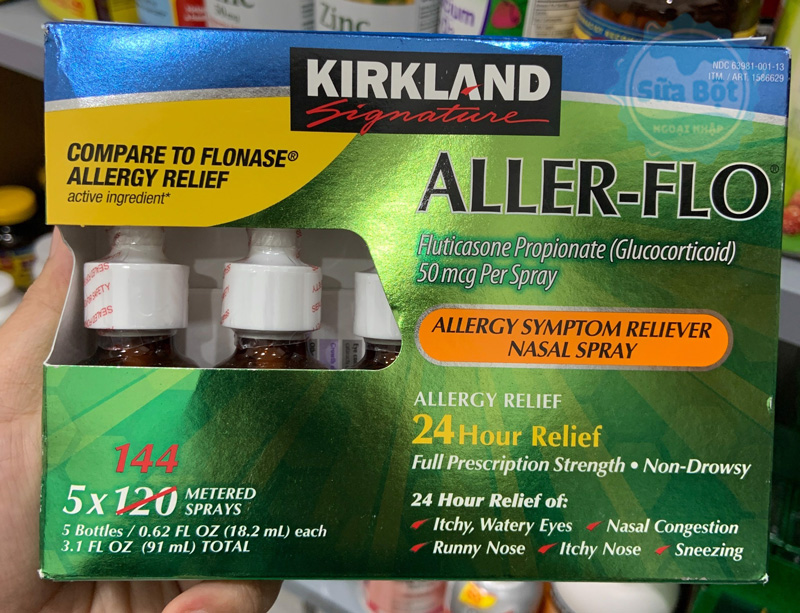 Thuốc xịt viêm xoang Kirkland Aller-Flo xuất xứ từ Mỹ, thiết kế nhỏ gọn, dễ dùng