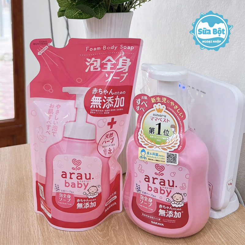 Cách bảo quản sữa tắm gội Arau Baby của Nhật dạng túi 400ml
