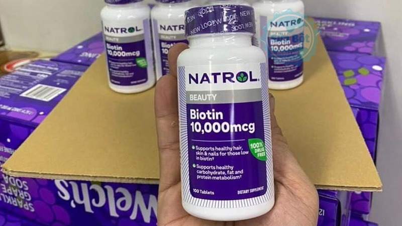 Viên uống Natrol Biotin 10000 mcg hỗ trợ các vấn đề về tóc, giúp tóc mọc nhanh