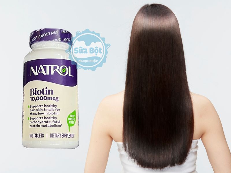 Viên uống Natrol Biotin 10000 mcg hỗ trợ các vấn đề về tóc, giúp tóc mọc nhanh