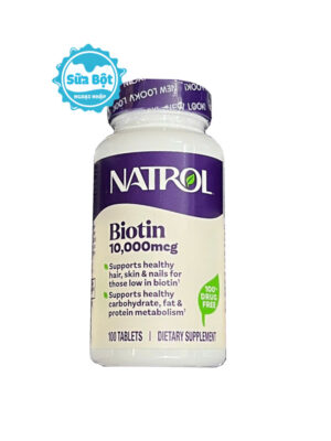 Viên uống Natrol Biotin 10000 mcg hỗ trợ mọc tóc Mỹ 100 viên