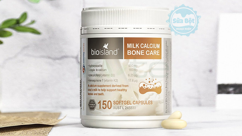 Viên uống canxi Bio Island Milk Calcium Bone Care sản xuất đạt tiêu chuẩn của Úc