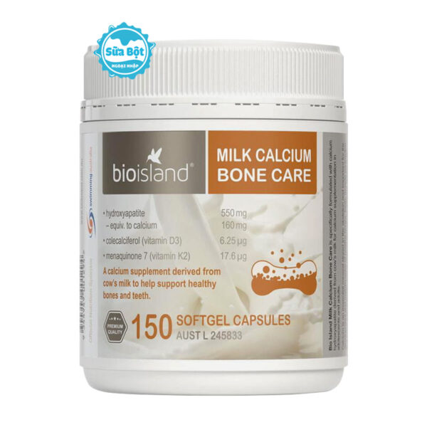 Viên uống canxi Bio Island Milk Calcium Bone Care Úc 150 viên