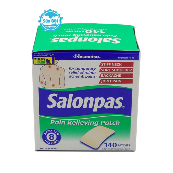 Cao dán Salonpas giảm đau của Mỹ hộp 140 miếng