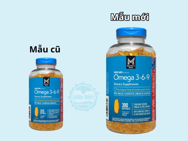 Dầu cá Omega 3-6-9 Member's Mark Supports Heart Health mẫu mới