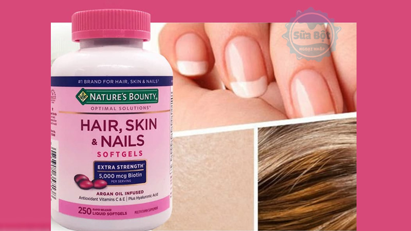 Viên uống Nature's Bounty Hair Skin And Nails sản xuất tại Mỹ giúp chăm sóc tóc, da, móng hiệu quả