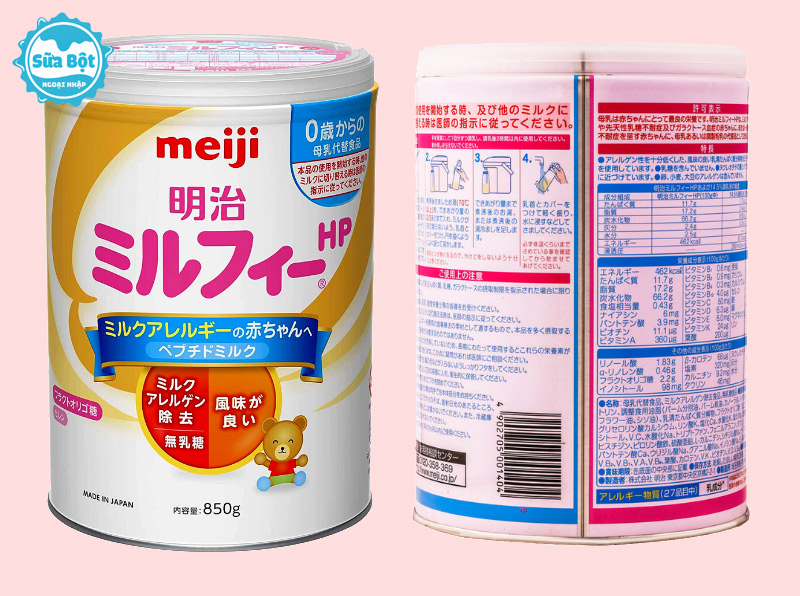 Thành phần sữa Meiji HP chứa nhiều vitamin và khoáng chất