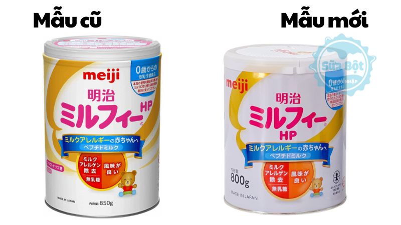 Sữa Meiji HP mẫu cũ và mẫu mới Sữa Meiji HP mẫu cũ và mẫu mới