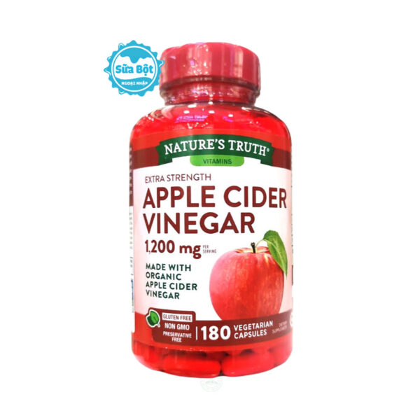 Viên uống giấm táo Nature’s Truth Apple Cider Vinegar 1200mg Mỹ 180 viên