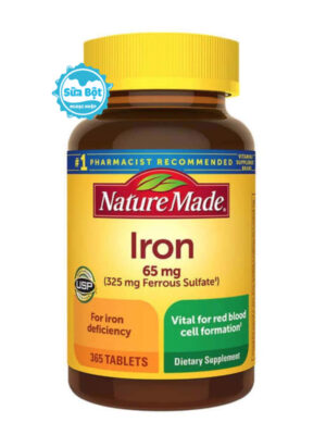Viên uống Nature Made Iron hỗ trợ bổ sung sắt 65mg của Mỹ (365 viên)